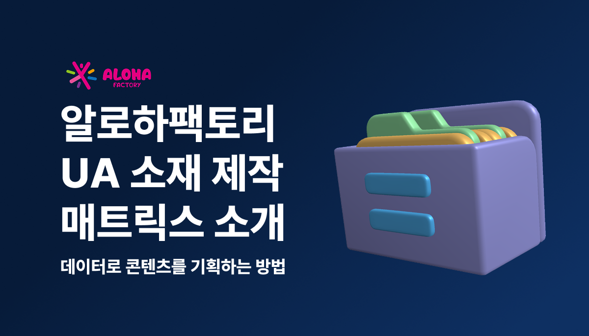 알로하팩토리의 모바일 게임 UA 소재 제작 매트릭스